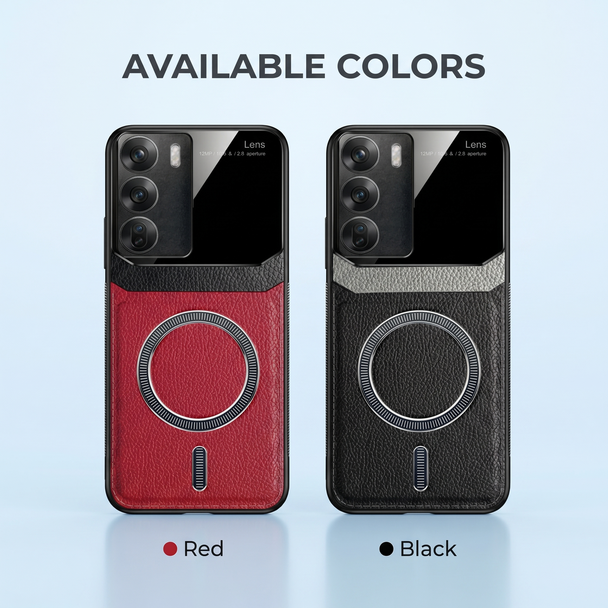 Oppo Reno 12 5G Premium Magsafe Magnetic Leather Lens Protective Case