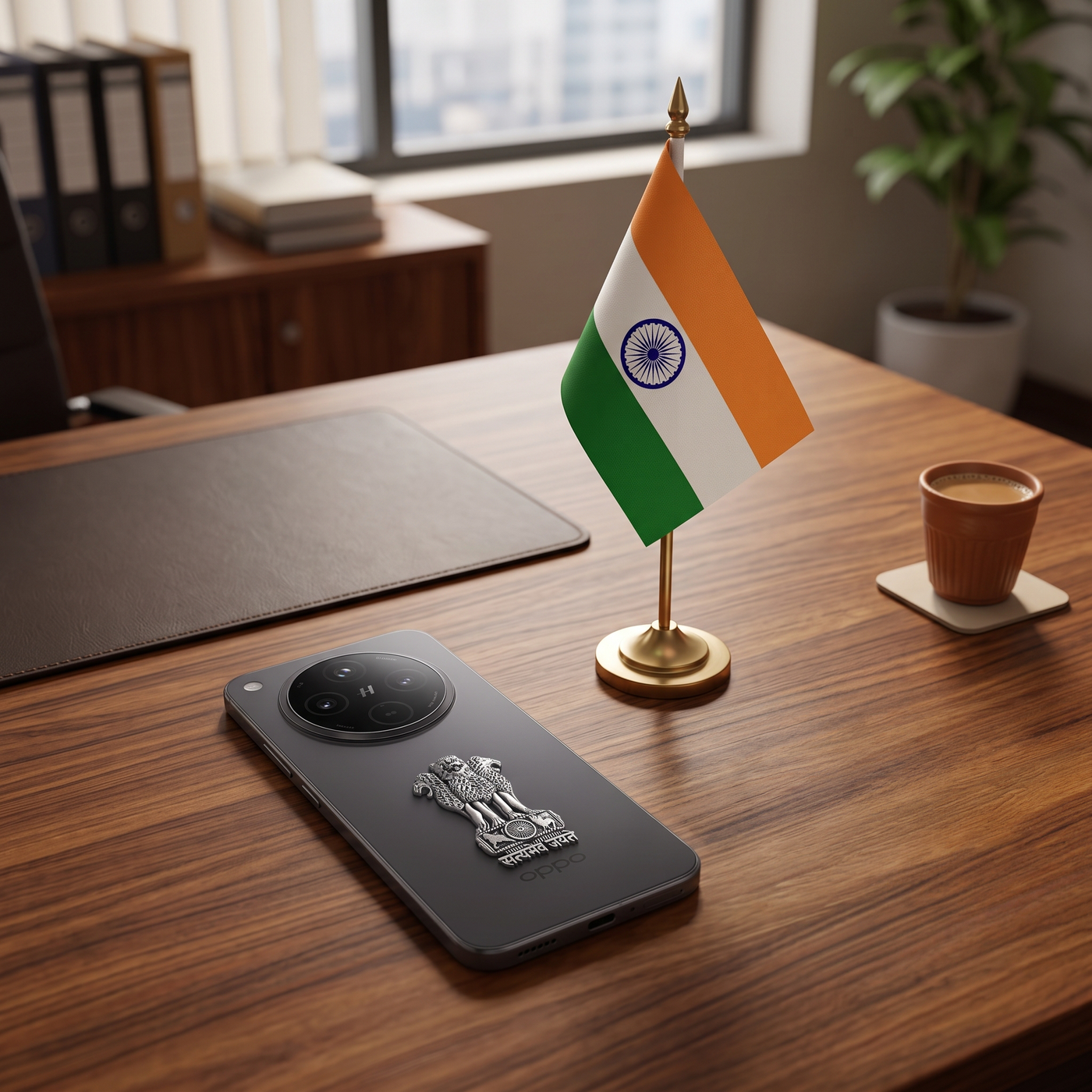 OPPO Find X8 5G Compatible Satyamev Jayate 3D Metal Emblem Sticker