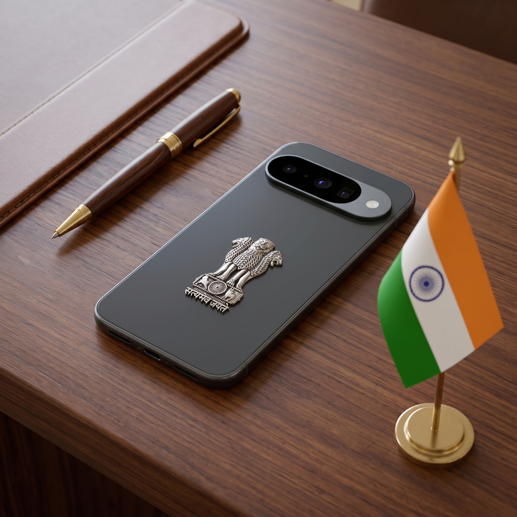 Google Pixel 10 5G Compatible Satyamev Jayate 3D Metal Emblem Sticker