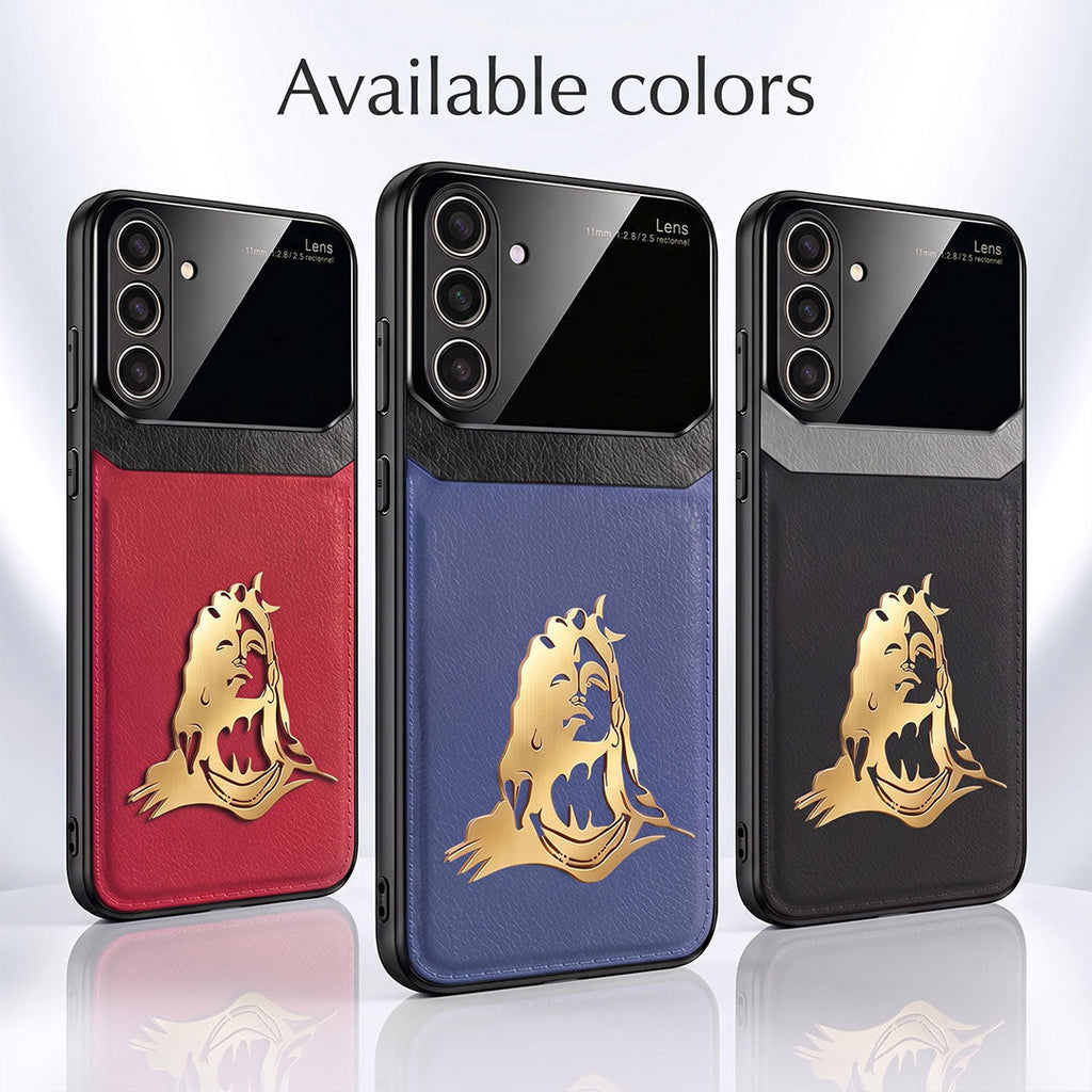 Samsung Galaxy A34 5G Mahadev 3D Gold Metal Leather Back Case