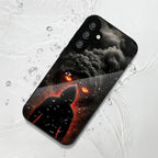 Samsung Galaxy A56 Premium Acrylic Shockproof Glass Back Case (Dark Flame)