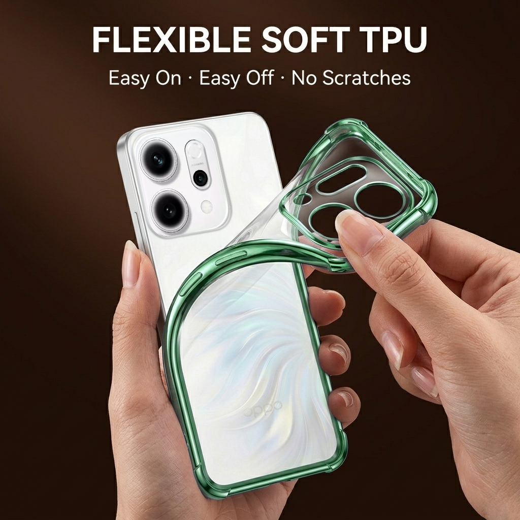 Oppo Reno 14 5G Anti-Yellow Electroplating Transparent Airbags Case