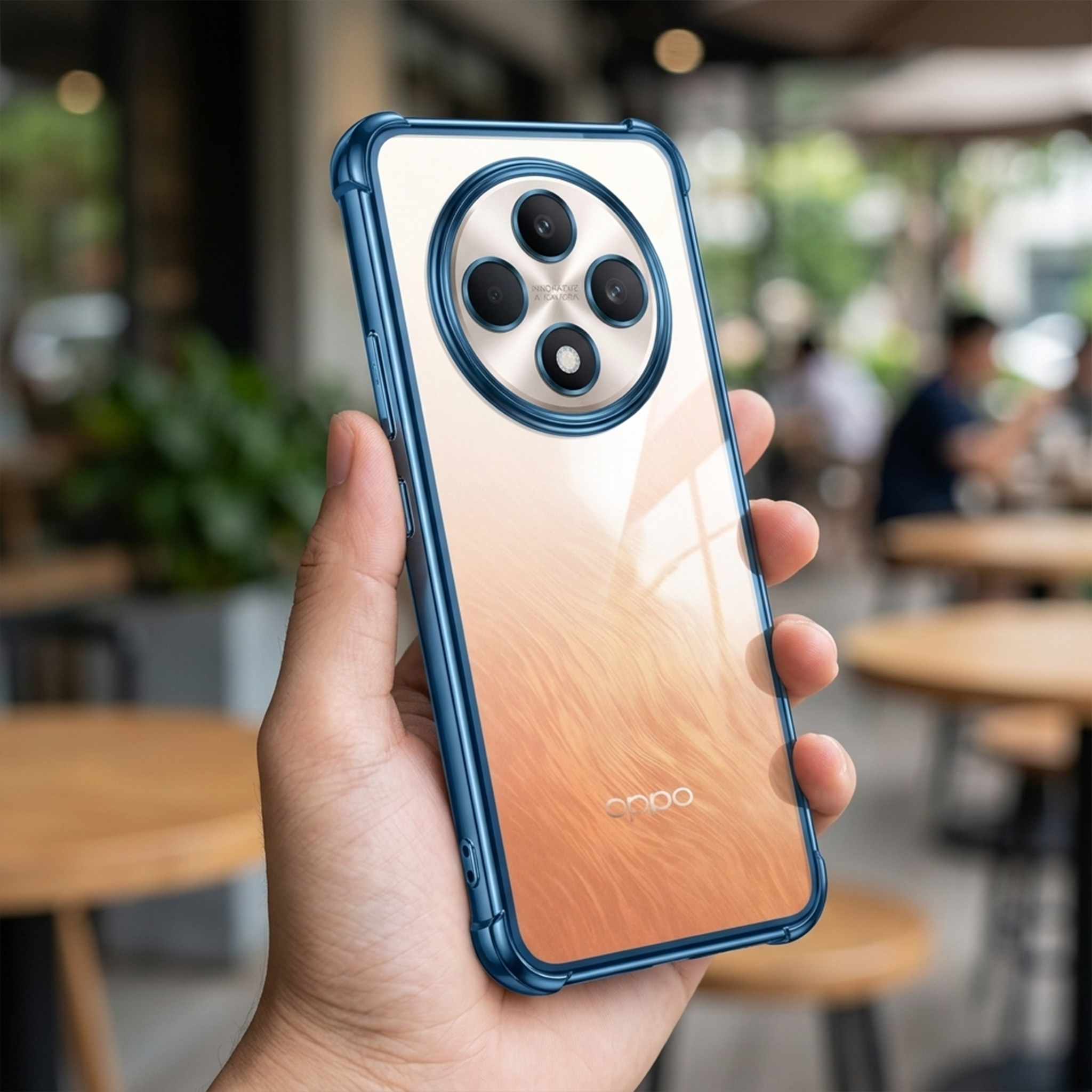 Oppo Reno 12F 5G Anti-Yellow Electroplating Transparent Airbags Case