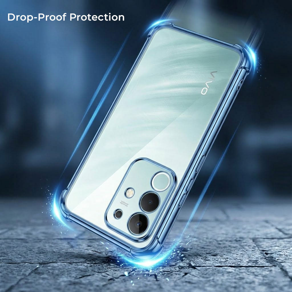 Vivo T4X 5G Anti-Yellow Electroplating Transparent Airbags Case