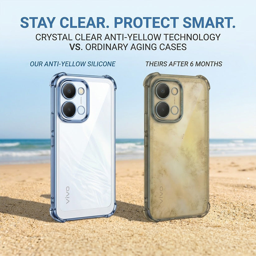 Vivo Y51 Pro 5G Anti-Yellow Electroplating Transparent Airbags Case