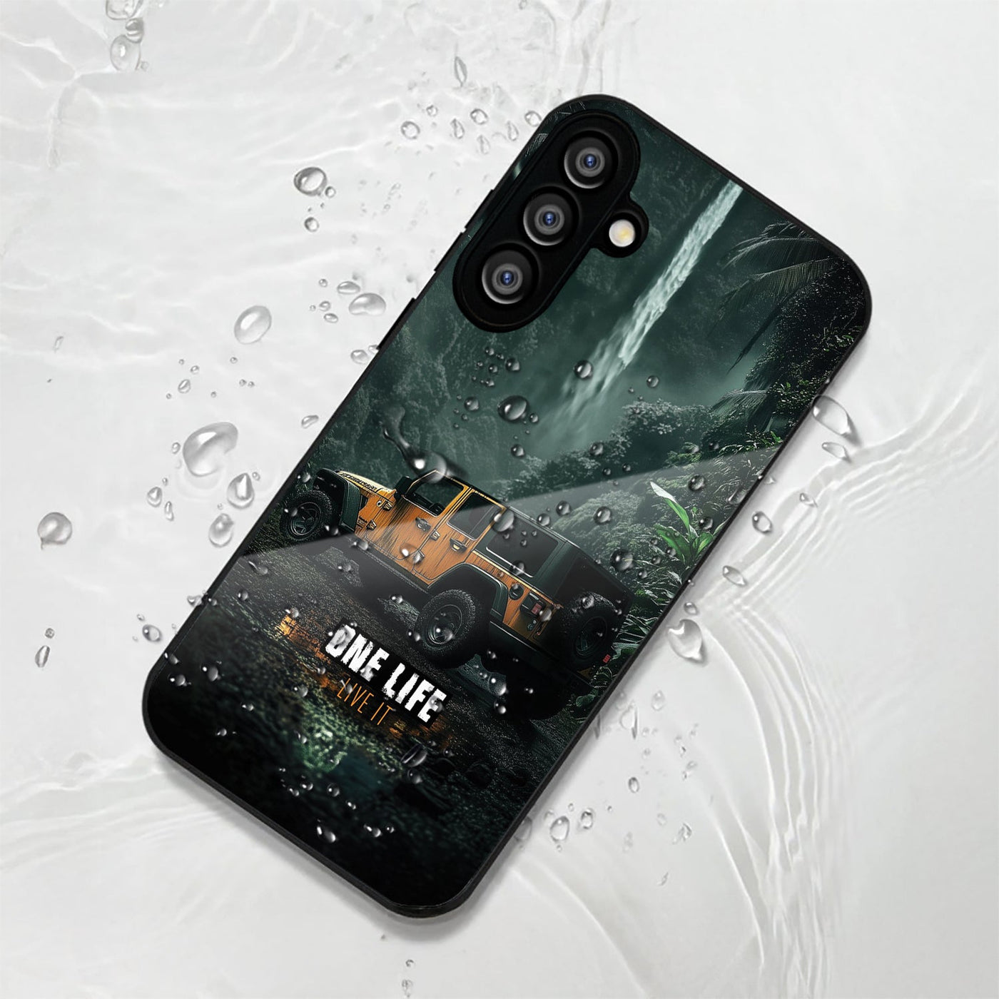Samsung Galaxy A36 5G Premium Acrylic Shockproof Glass Back Case (Jeep Case)