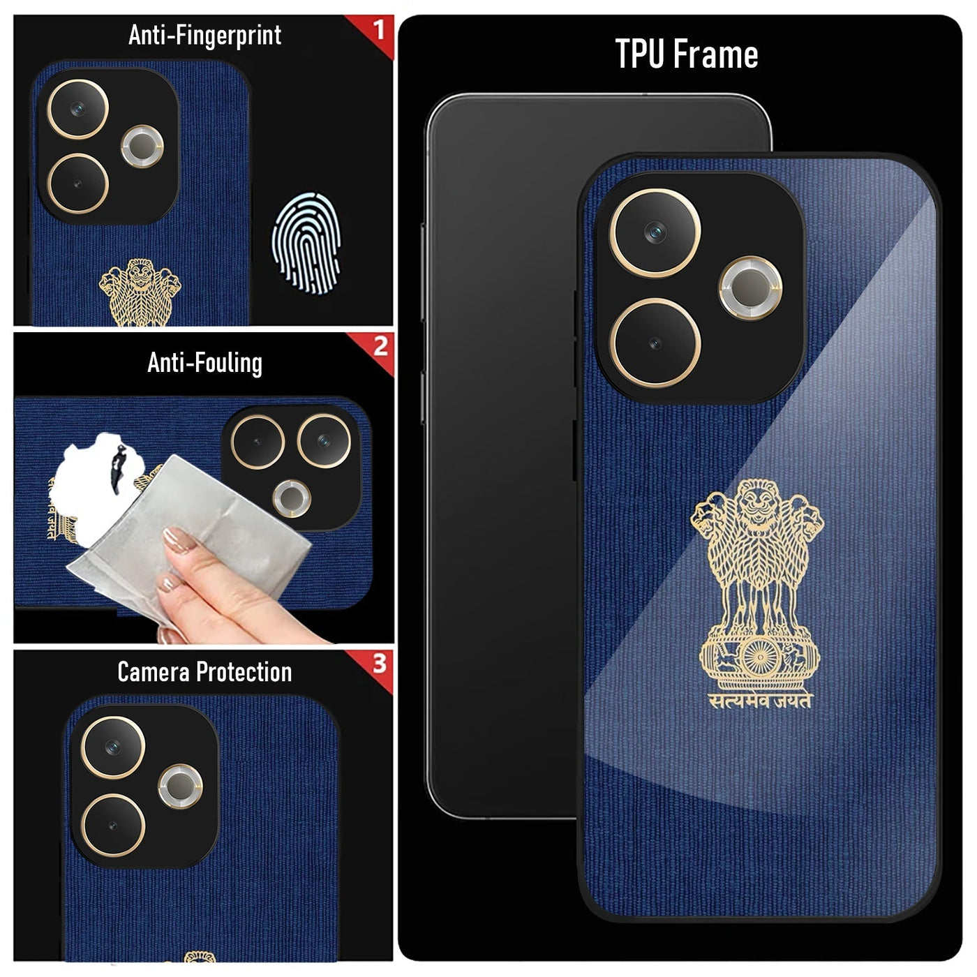 Oppo A5 Pro 5G Premium Acrylic Shockproof Glass Back Case ( Satya-M-Jayate )