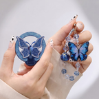 Oppo Reno 15 5G Transparent Airbag Butterfly Stand Case with Charm Strap
