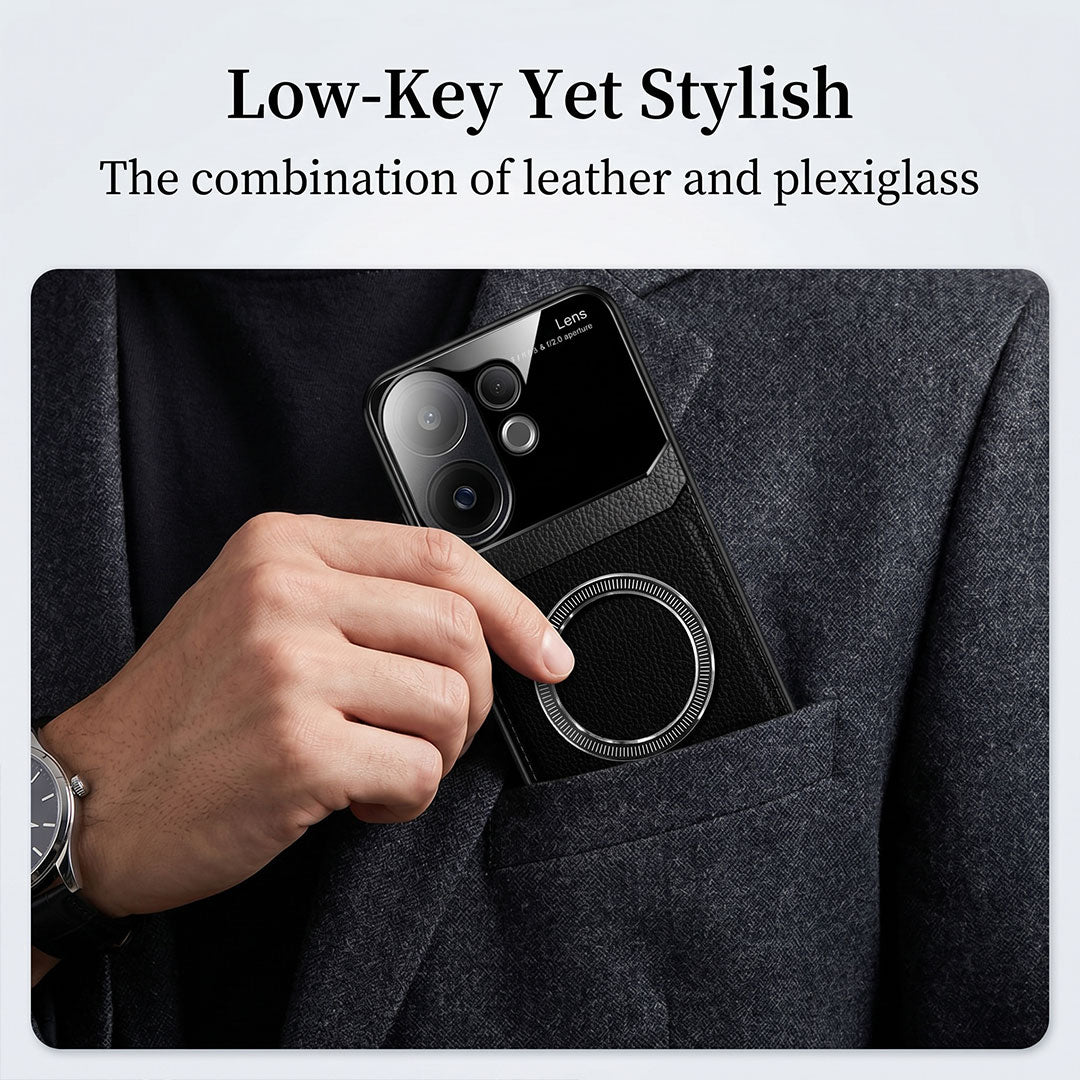 Vivo V60 5G Premium Magsafe Magnetic Leather Lens Protective Case