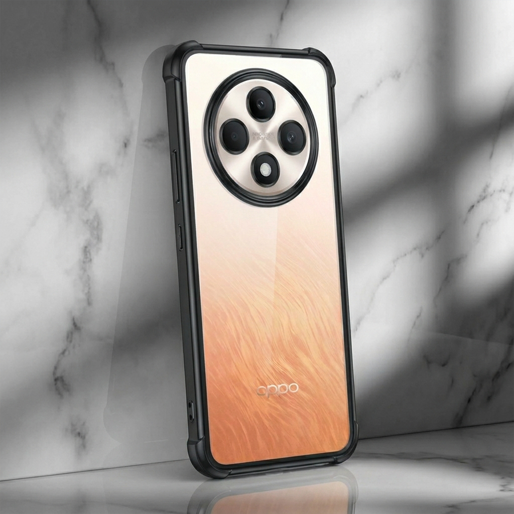Oppo Reno 12F 5G Anti-Yellow Electroplating Transparent Airbags Case