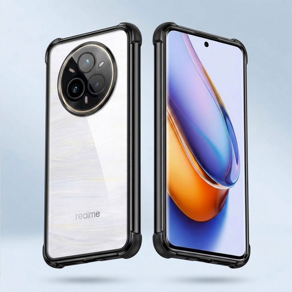 Realme 14 Pro+ 5G Anti-Yellow Electroplating Transparent Airbags Case