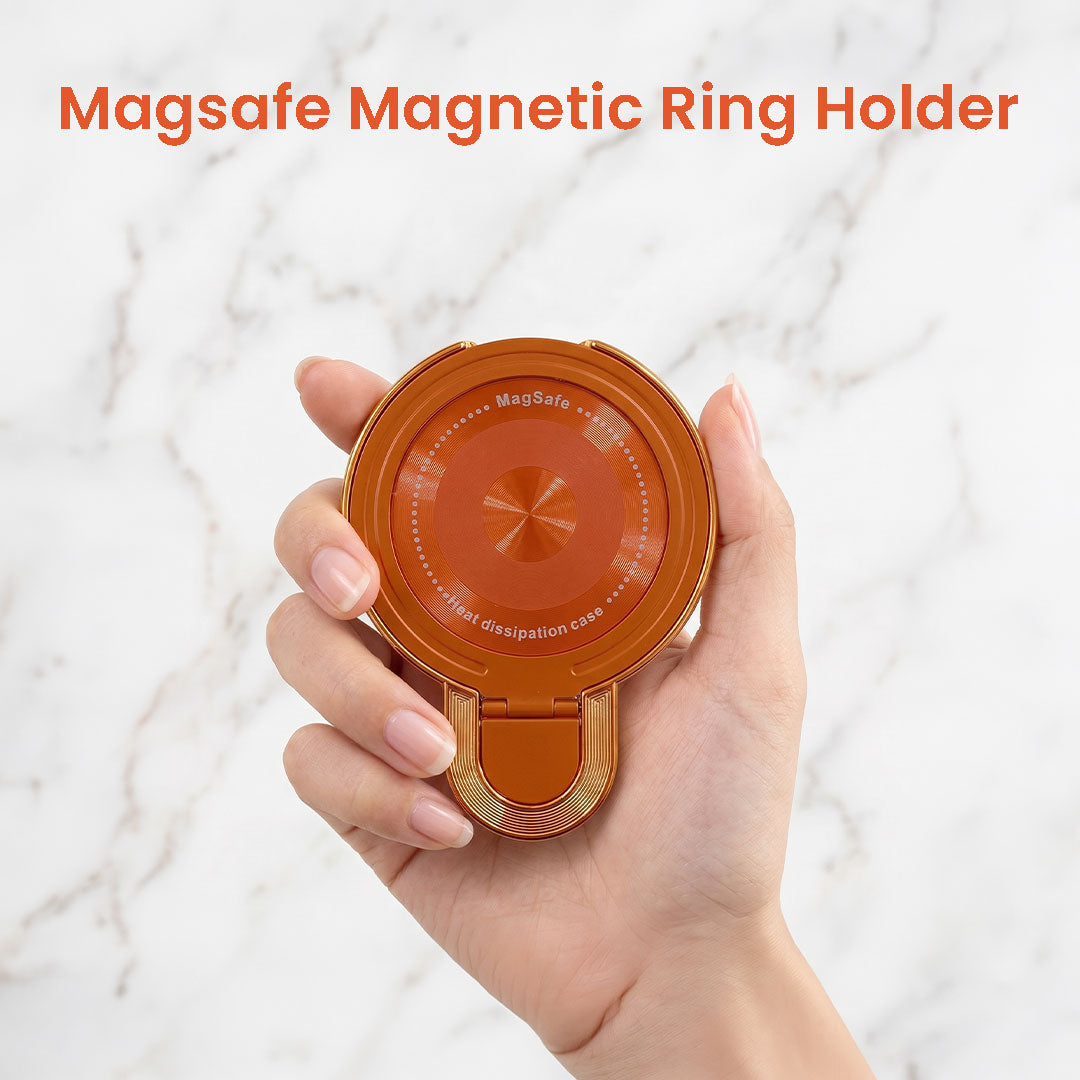 Oppo Reno 15 5G Invincible Bracket Ring Stand Airbag Cosmic Orange Case