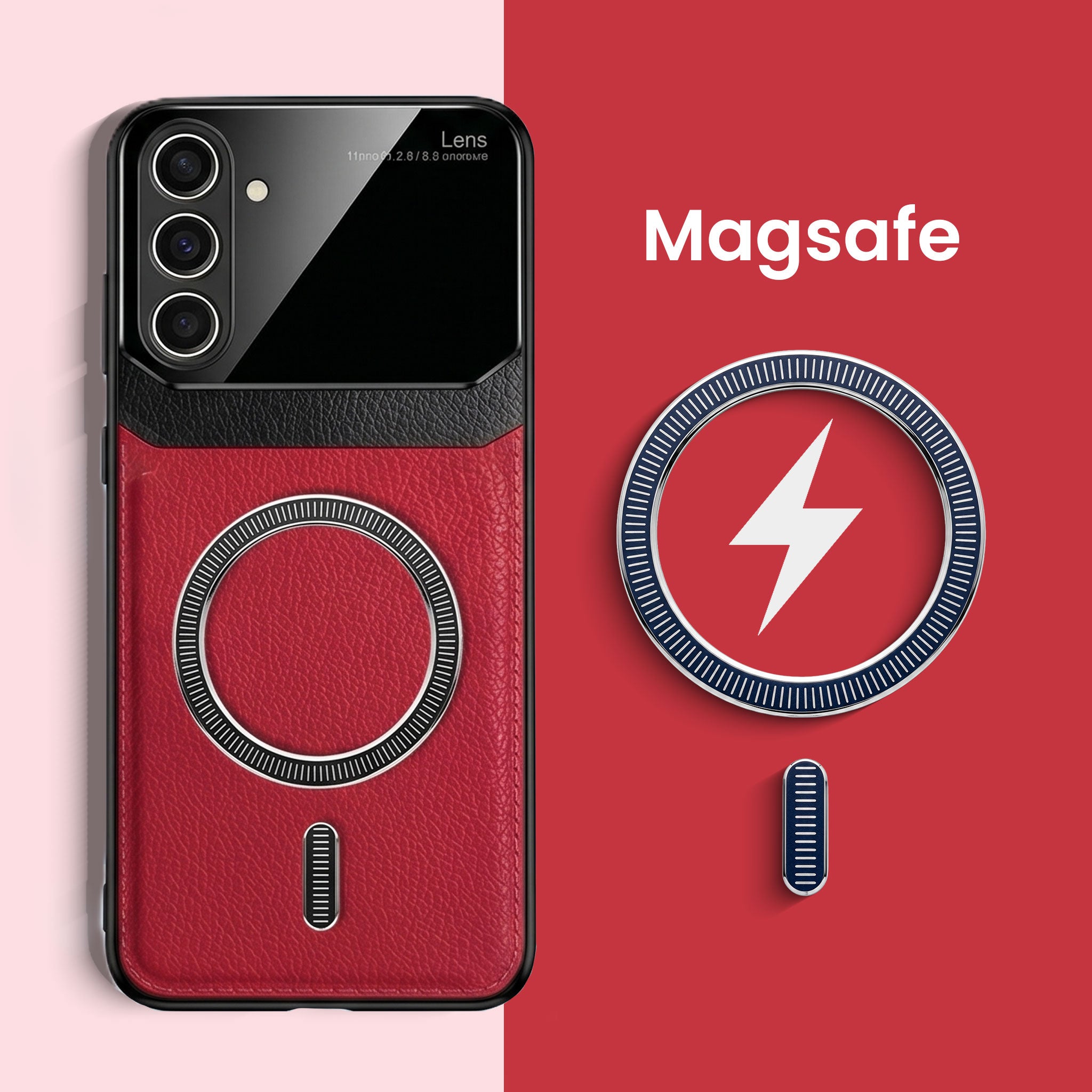 Samsung Galaxy M56 5G Premium Magsafe Magnetic Leather Lens Protective Case