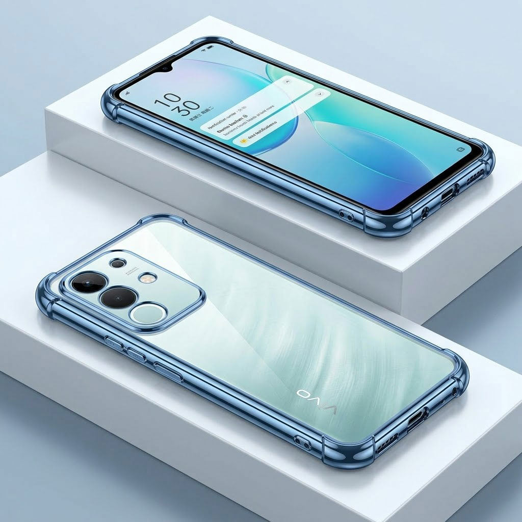 Vivo T4X 5G Anti-Yellow Electroplating Transparent Airbags Case