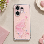 Vivo V60 5G Butterfly Pink Aesthetic Case – Transparent Shockproof Cover