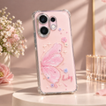 Vivo V60 5G Butterfly Pink Aesthetic Case – Transparent Shockproof Cover