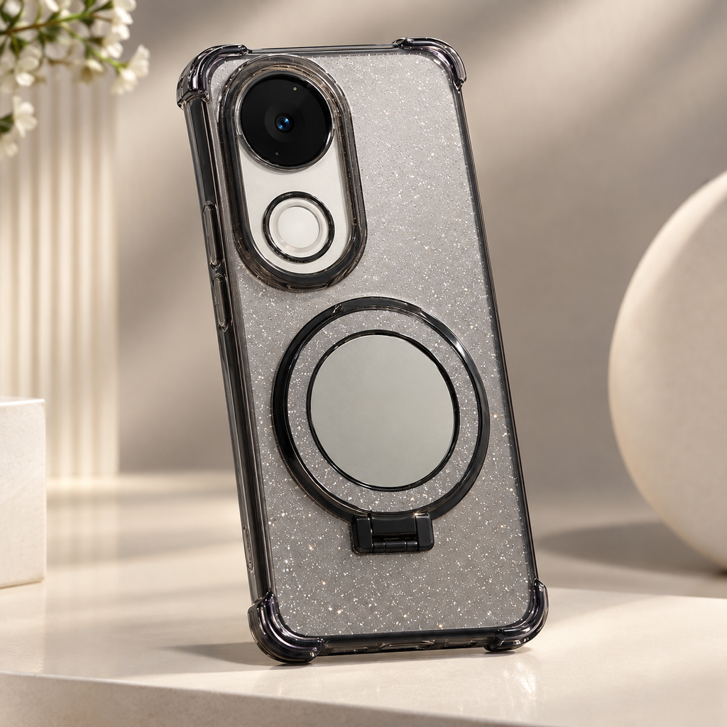 Vivo V50 5G Glitter Magnetic Ring Stand Case – Sparkle Protective Cover