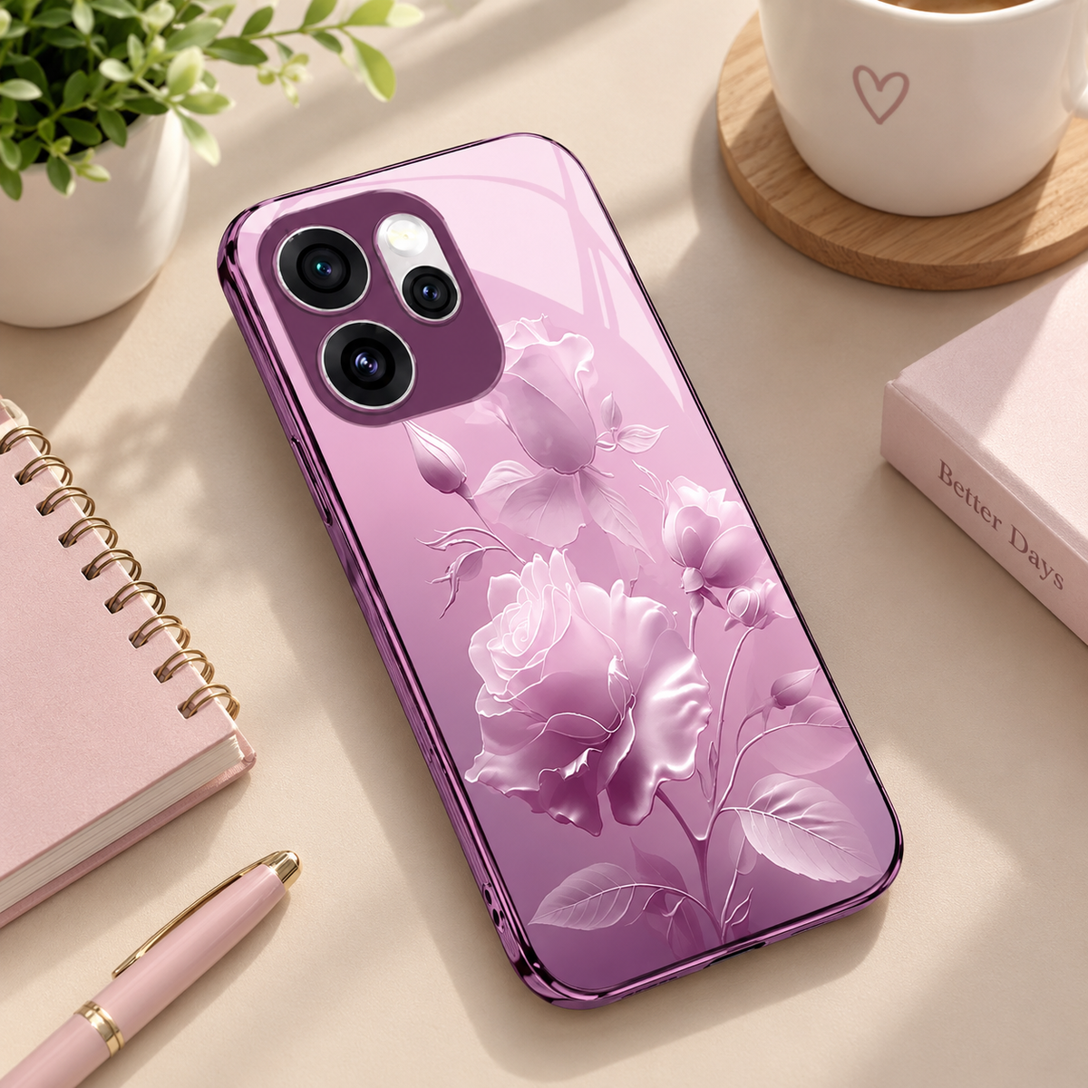OPPO Reno 15 Pro Mini 5G Floral Glass Case