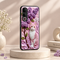 Vivo Y400 Pro 5G Lavender Cat Floral Glass Case