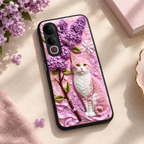 Vivo Y400 Pro 5G Lavender Cat Floral Glass Case