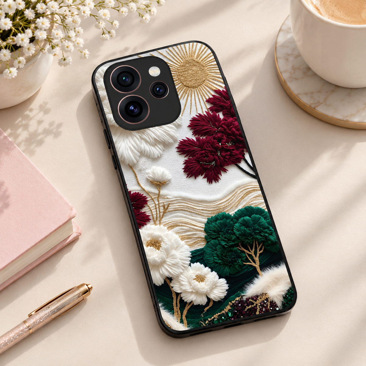OPPO Reno 15 Pro Mini 5G Radiant Bloom Floral Glass Case