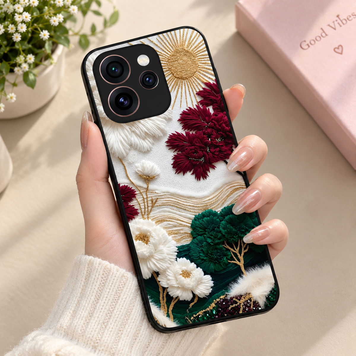 OPPO Reno 15 Pro Mini 5G Radiant Bloom Floral Glass Case