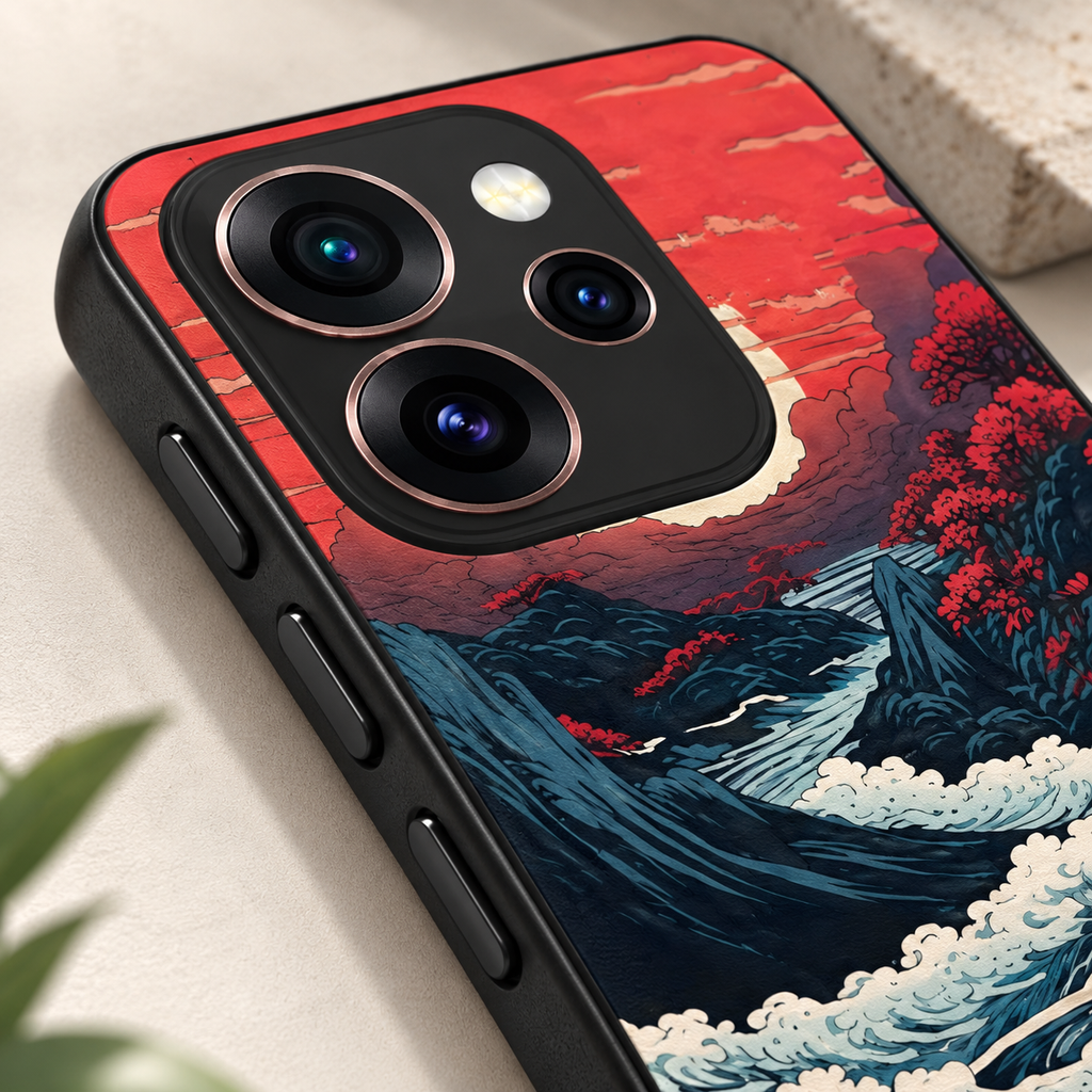OPPO Reno 15 Pro Mini 5G Red Sunset Scenery Glass Case