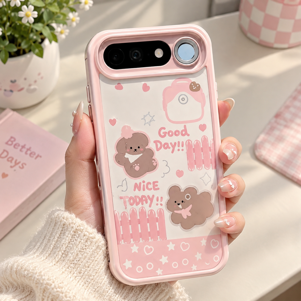 Realme 16 5G Cute Teddy Bear Pink Case