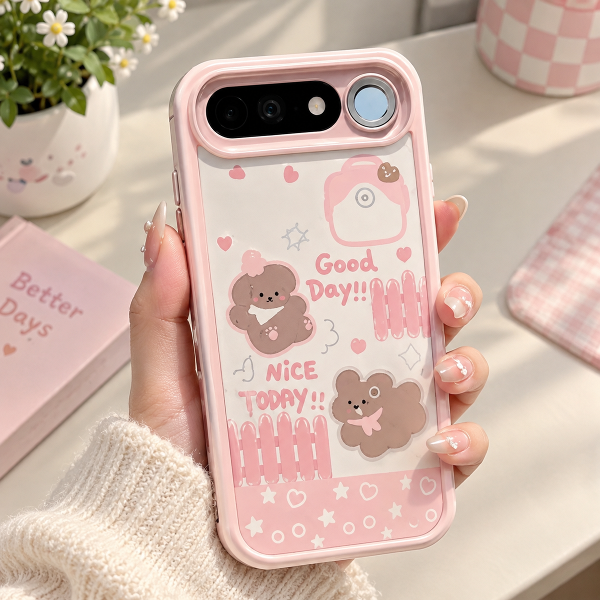 Realme 16 5G Cute Teddy Bear Pink Case