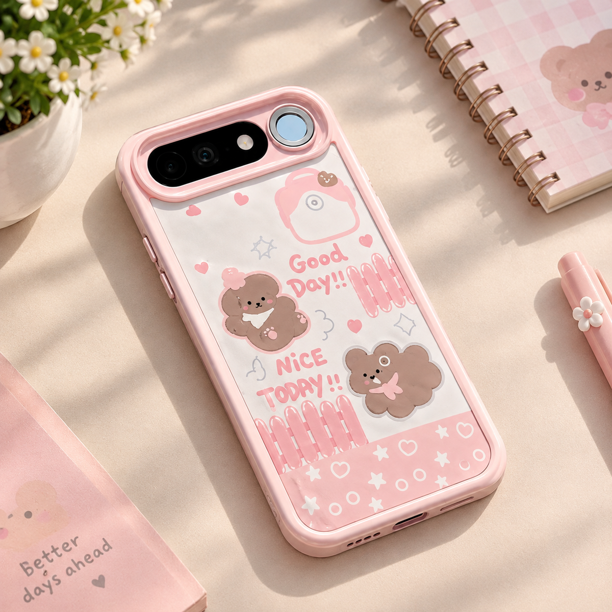 Realme 16 5G Cute Teddy Bear Pink Case
