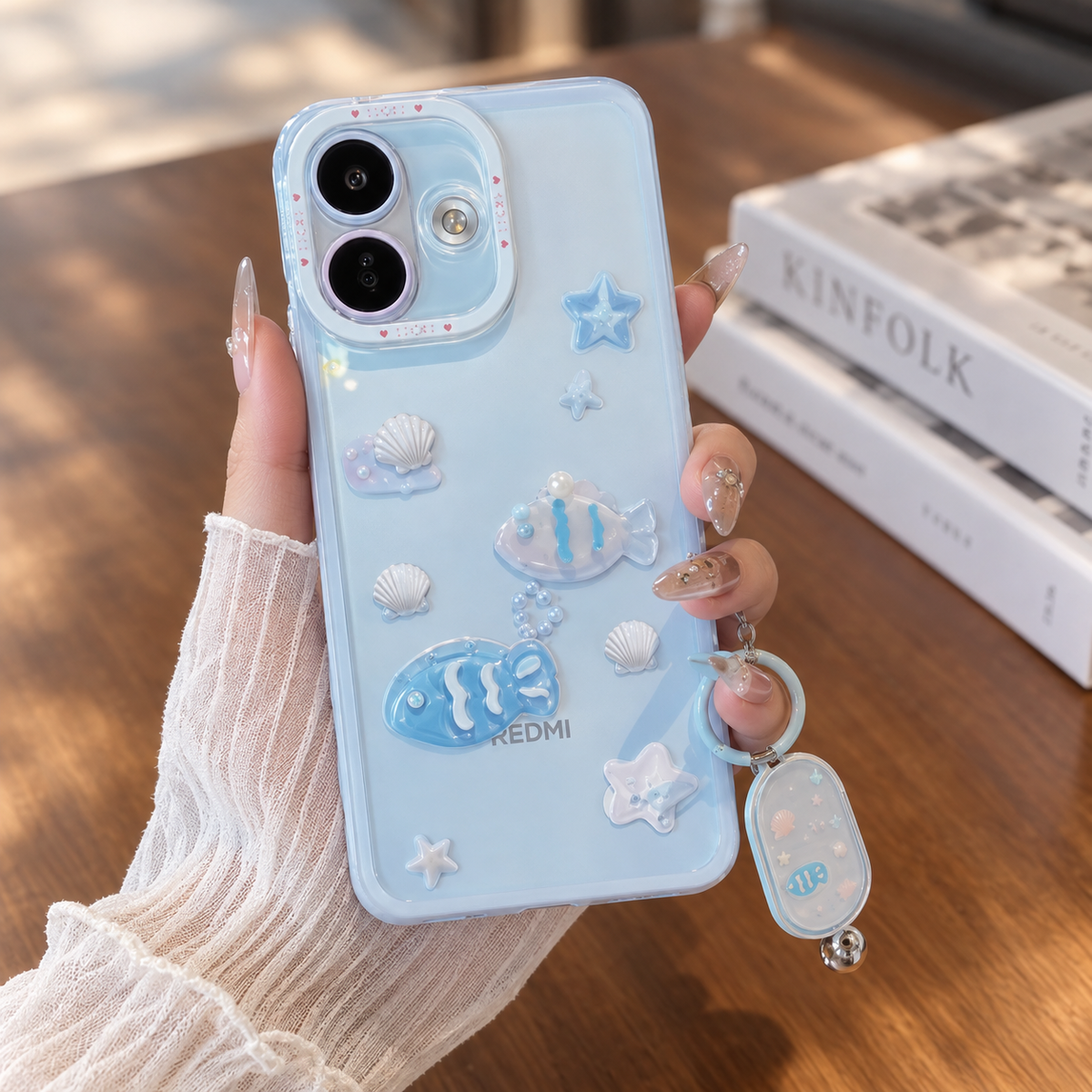 Redmi Note 17 Pro 5G Cute Ocean Theme Case with Wrist Strap