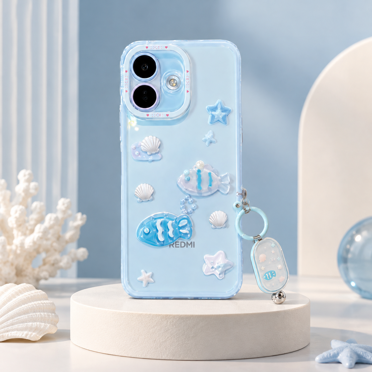 Redmi Note 17 Pro 5G Cute Ocean Theme Case with Wrist Strap