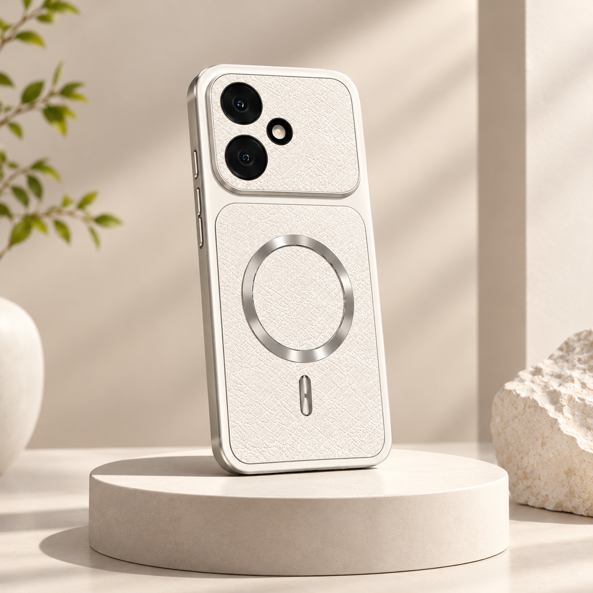 Redmi Note 17 5G Textured Magnetic Ring Stand Case