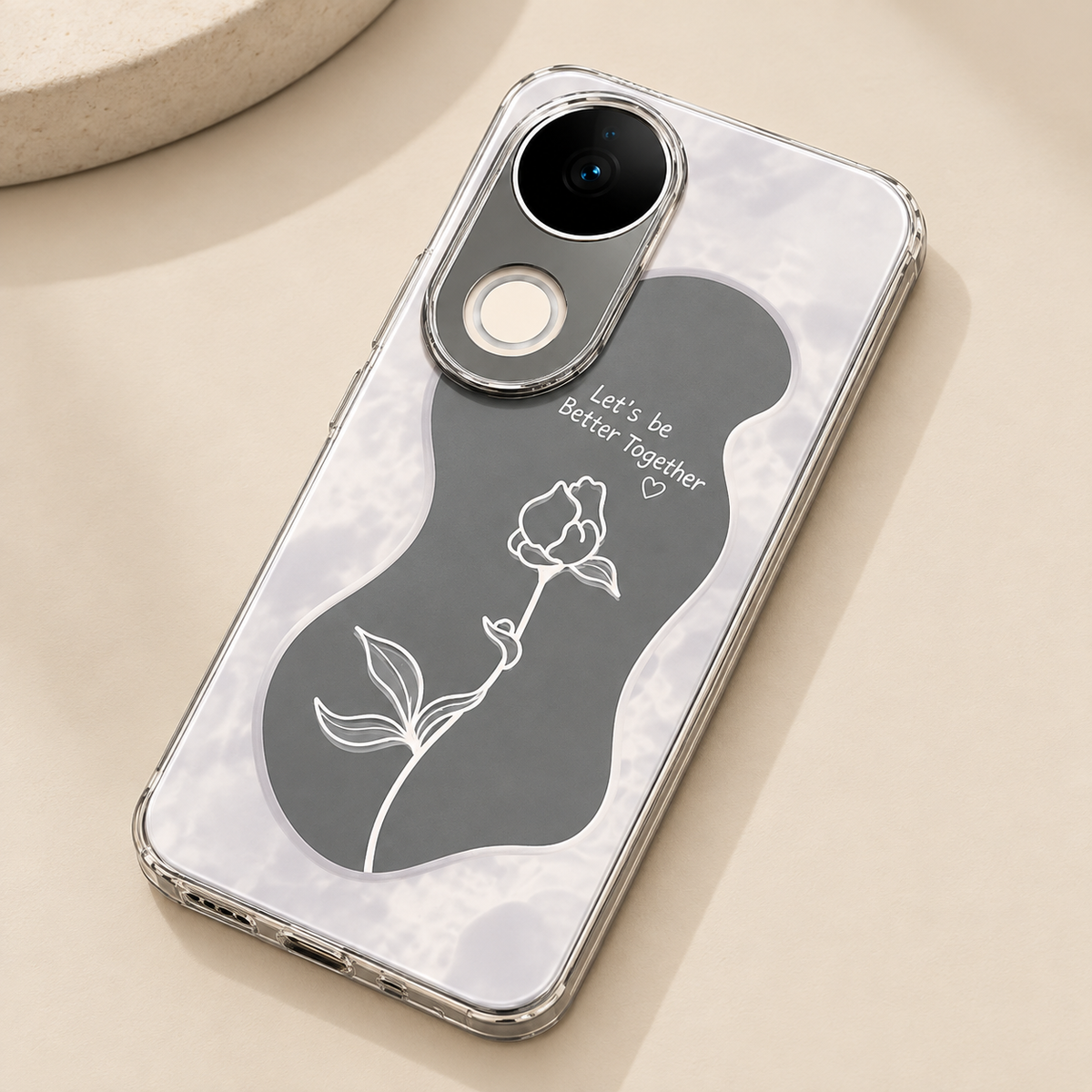 Vivo V50 5G Floral Printed Case – Clear Aesthetic Protective Cover