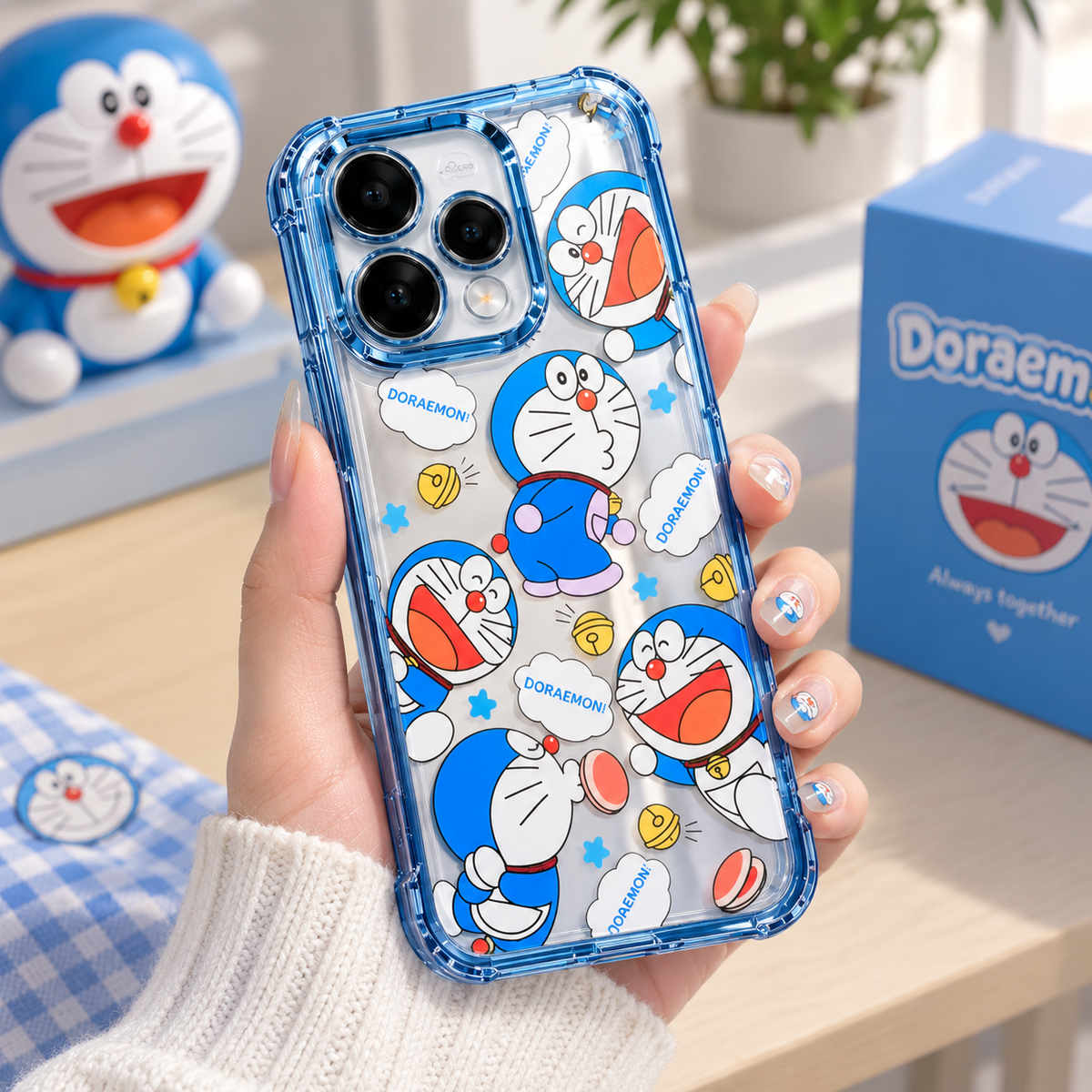 OPPO Reno 15 5G Doraemon Cartoon Transparent Phone Case – Cute Shockproof Protective Cover