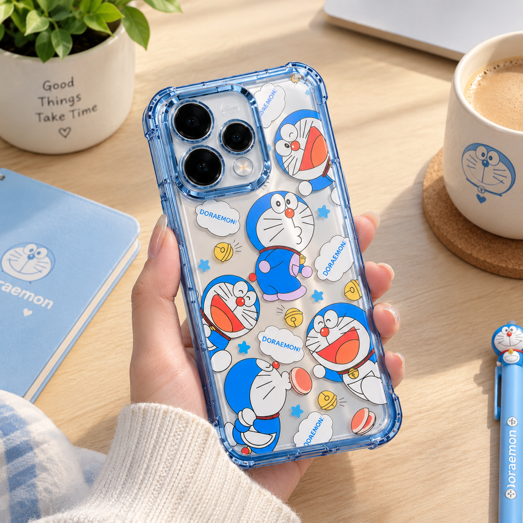 OPPO Reno 15 5G Doraemon Cartoon Transparent Phone Case – Cute Shockproof Protective Cover
