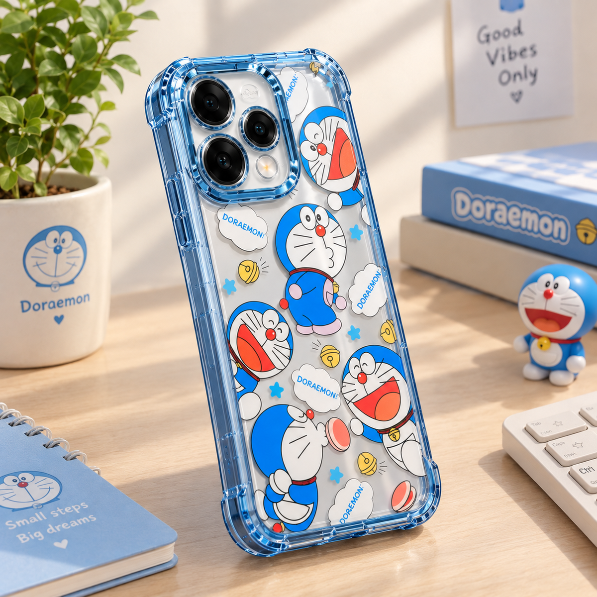 OPPO Reno 15 5G Doraemon Cartoon Transparent Phone Case – Cute Shockproof Protective Cover