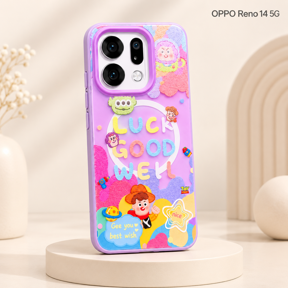 OPPO Reno 14 5G Cute Cartoon Case – Colorful Protective Back Cover