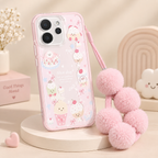 OPPO Reno 15 Pro Mini 5G Cute Cartoon Case With Lanyard – Pink Aesthetic Protective Cover