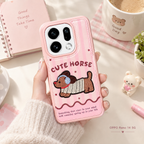 OPPO Reno 14 5G Cute Horse Printed Case – Pink Protective Back Cover