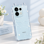 OPPO Reno 16 5G Cute Angel Wing Case – Light Blue Protective Cover
