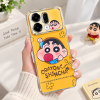 OPPO Reno 14 5G Cartoon Case with Lanyard – Orange Protective Cover