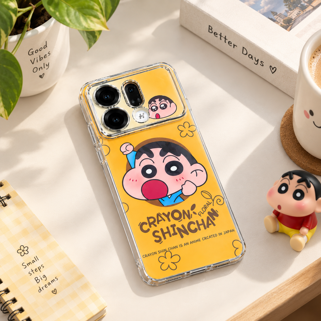 OPPO Reno 14 5G Cartoon Case with Lanyard – Orange Protective Cover