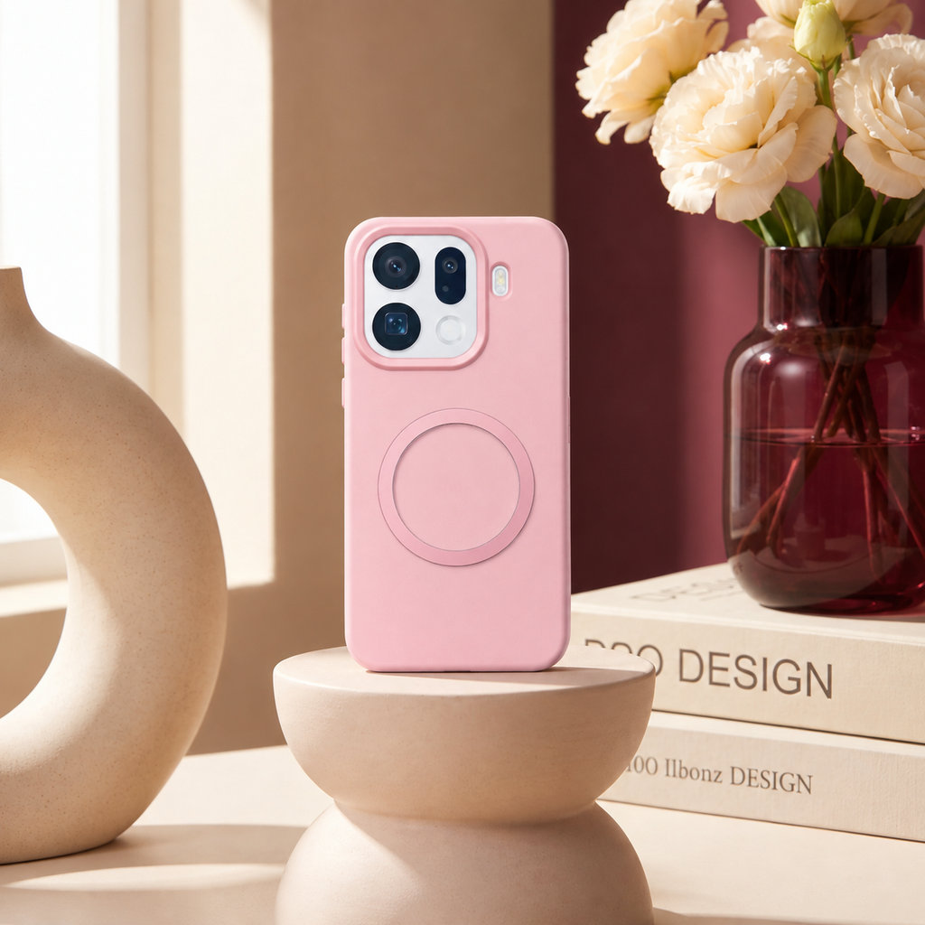 OPPO Reno 14 5G Pink Magnetic Ring Case – Slim Protective Cover