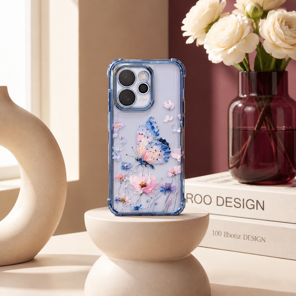 OPPO Reno 15 Pro Mini 5G Butterfly Floral Clear Case – Aesthetic Protective Cover