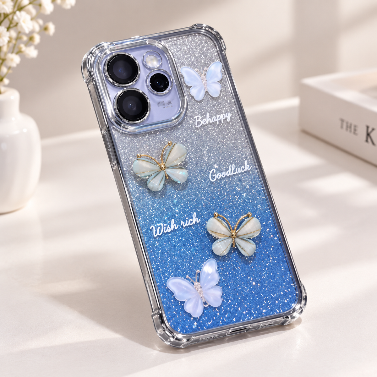 OPPO Reno 15 Pro Mini 5G Butterfly Glitter Case – Sparkle Aesthetic Protective Cover