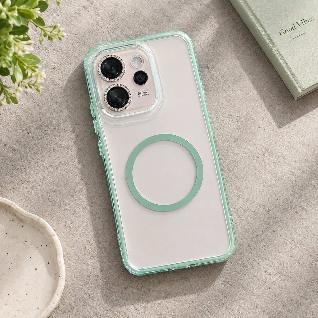 OPPO Reno 15 Pro Mini 5G Clear MagSafe Ring Case – Slim Protective Cover
