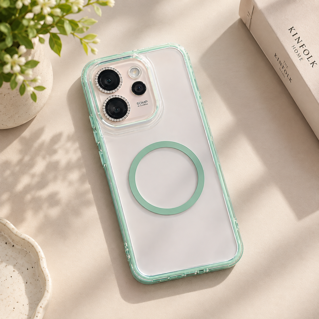 OPPO Reno 15 Pro Mini 5G Clear MagSafe Ring Case – Slim Protective Cover