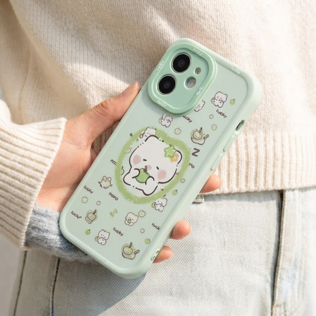 OPPO Reno 14 5G Sanrio Style Printed Case – Green & Cream