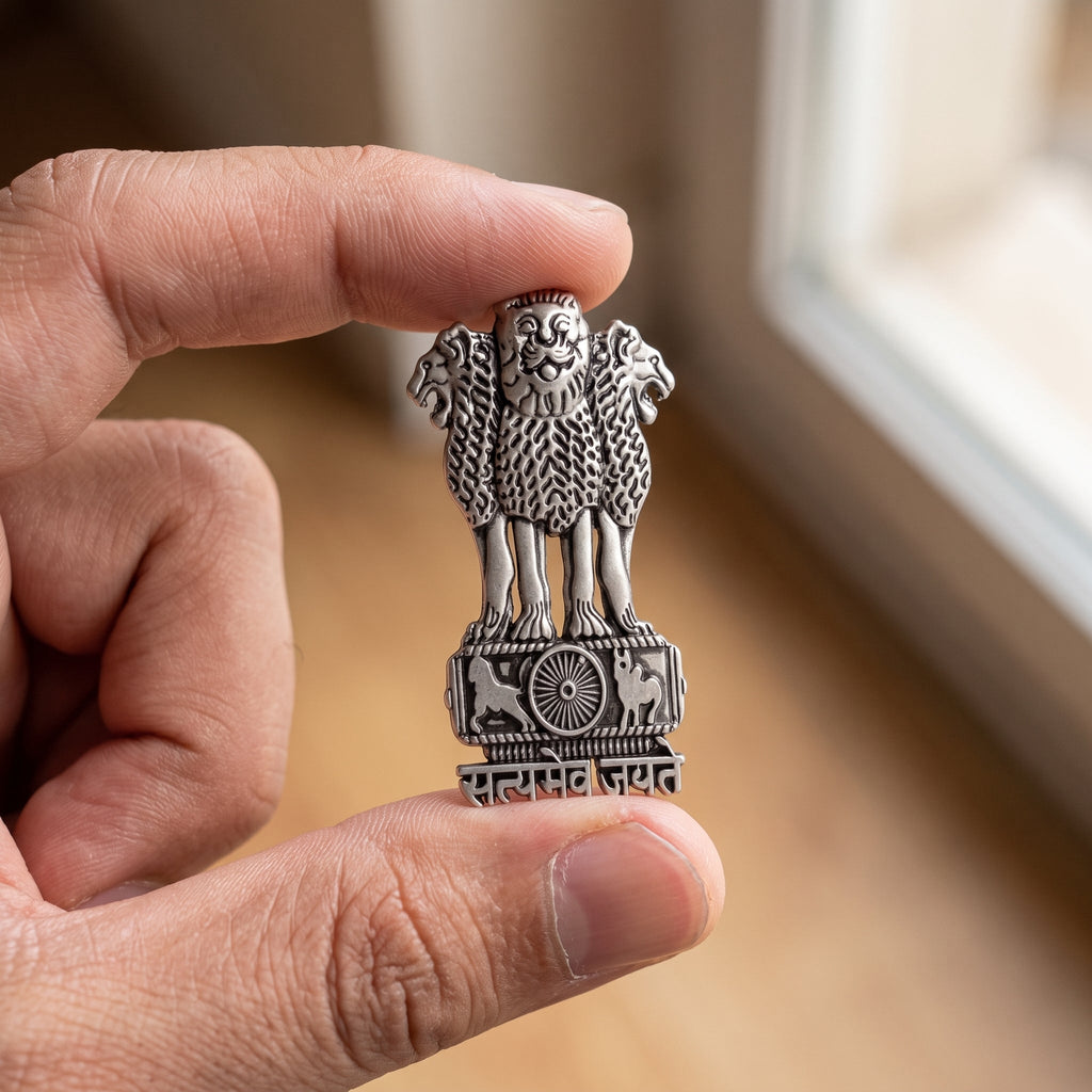 Oppo F29 5G Compatible Satyamev Jayate 3D Metal Emblem Sticker